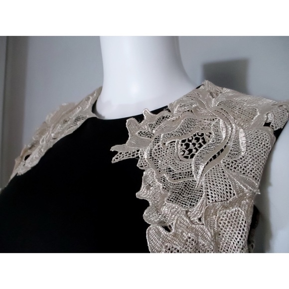 AX Paris Black Bodycon w/ Cream Lace Panel - Picture 3 of 16